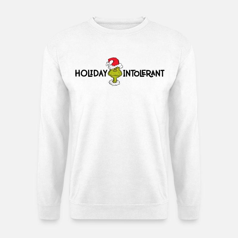 Der Grinch & Spruch Holiday Intolerant - Unisex Pullover - Weiß
