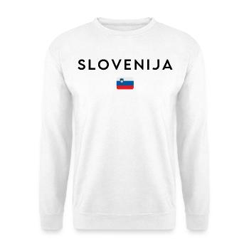 Slowenische Flagge, elegantes minimalistisches Design - Unisex Pullover - Weiß - Vorne