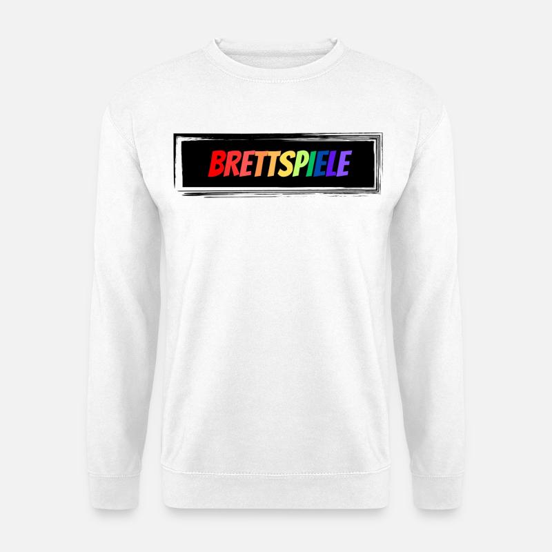 Brettspiele bunter Schriftzug - Unisex Pullover - Weiß