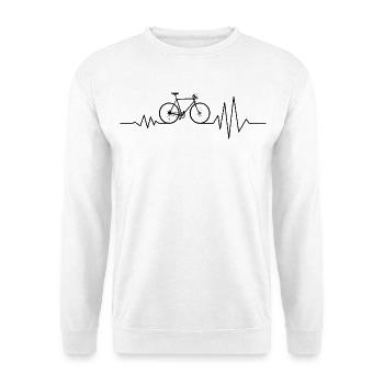 Croquis de vélo vif dans la conception de battement de cœur - Sweat-shirt Unisexe - blanc - Devant