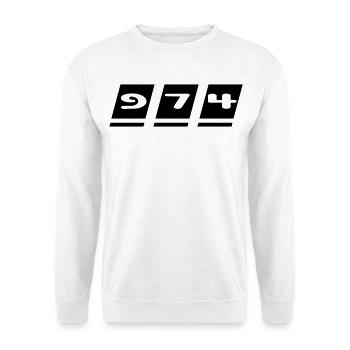 Design 974 - La Réunion - Sweat-shirt Unisexe - blanc - Devant