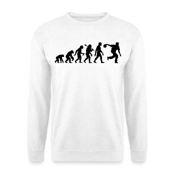 Bowling Evolution Kegeln Für Kegelverein Kegler - Unisex Pullover - Weiß - Vorne - Alina (178cm) & Michal (187cm)