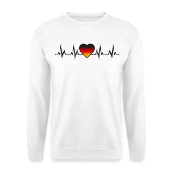 Deutschland Herzschlag EKG schwarz rot gold - Unisex Pullover - Weiß - Vorne
