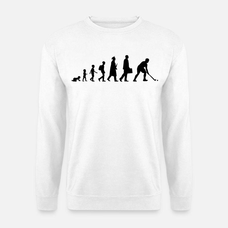 Entwicklung des Feldhockeys - Unisex Pullover - Weiß