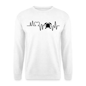 Herzschlag Feuerwehrmann Feuerwehr - Unisex Pullover - Weiß - Vorne