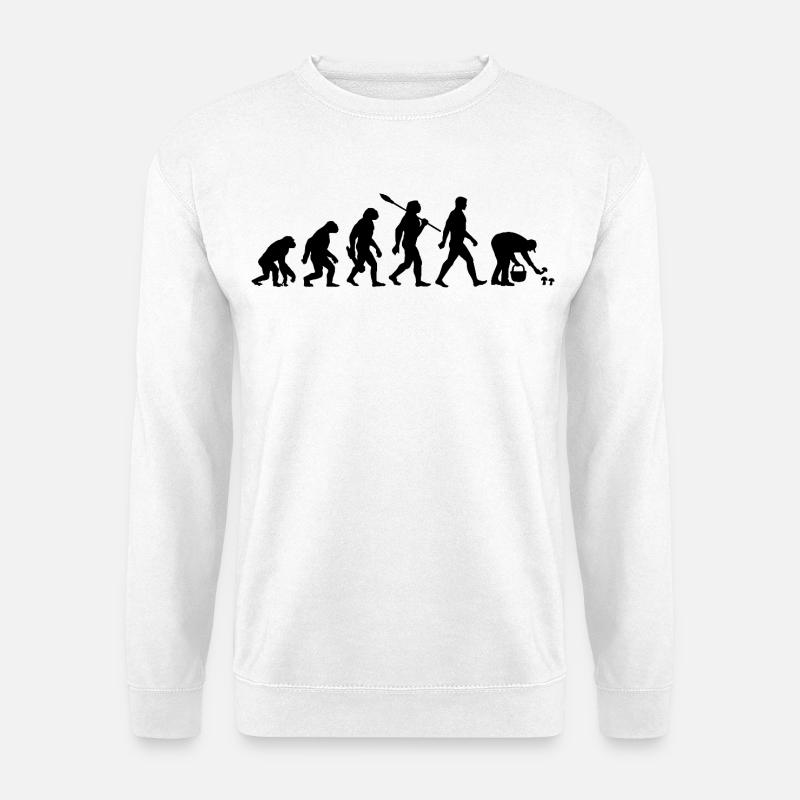 Evolution Mushroom Pickers, Mushroom Picking - Unisex Sweatshirt - white