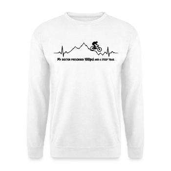 Mountain Bike ECG Heartbeat MTB Jump Saying - Unisex Sweatshirt - white - Front