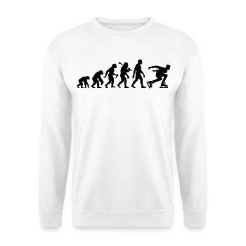 Eisschnellauf Evolution Eisschnellläufer in Action - Unisex Pullover - Weiß - Vorne - Alina (178cm) & Michal (187cm)