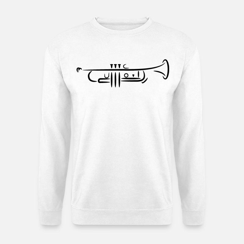Trompete Zeichnung - Unisex Pullover - Weiß