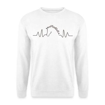 Ligne ECG Cheval Battement de Cœur Équitation - Sweat-shirt Unisexe - blanc - Devant