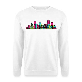 Winnipeg City Skyline Museum Moderne Linienkunst - Unisex Pullover - Weiß - Vorne