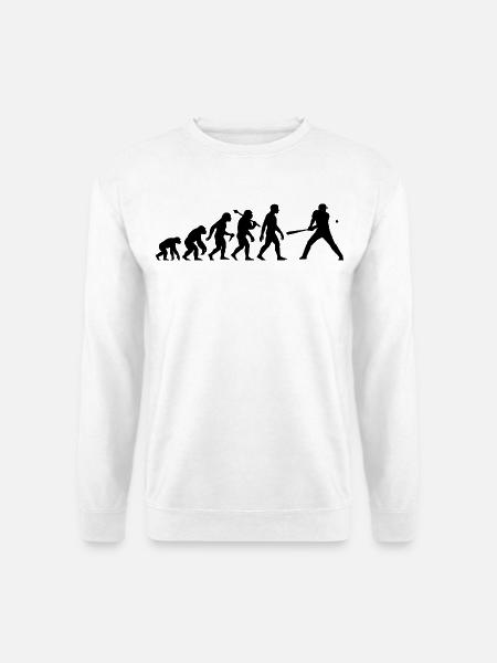 Baseball Evolution Schlagmann Baseballspieler - Unisex Pullover - Weiß
