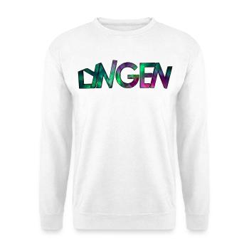 LYNGEN Farbverlauf Schriftzug - Unisex Pullover - Weiß - Vorne - Alina (178cm) & Michal (187cm)