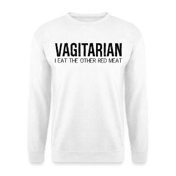 vagitarian I eat the other red meat funny shirt - Unisex Sweatshirt - white - Front