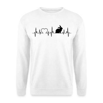 lapine battement de coeur lapin - Sweat-shirt Unisexe - blanc - Devant