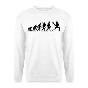 Lacrosse Evolution Für Lacrosse Sport Und Spiel - Unisex Pullover - Weiß - Vorne - Alina (178cm) & Michal (187cm)