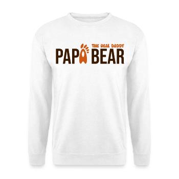 Papa Bear: El Verdadero Papá - Unisex Pullover - Weiß - Vorne - Alina (178cm) & Michal (187cm)