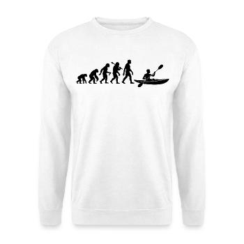 Kajak Evolution Kajakfahrer Für Wassersport Fans - Unisex Pullover - Weiß - Vorne - Alina (178cm) & Michal (187cm)