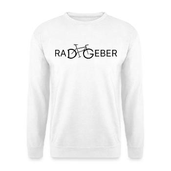 Radgeber – Lustiges Fahrrad Wortspiel für Biker - Unisex Pullover - Weiß - Vorne - Alina (178cm) & Michal (187cm)