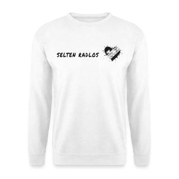 selten radlos fahrrad spruch geschenk reifenspur - Unisex Pullover - Weiß - Vorne
