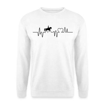 Pferd Reiter Herzschlag Reiten  - Unisex Pullover - Weiß - Vorne