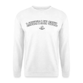 Mountain Soul – Mountain & Sun Naturdesign - Unisex Pullover - Weiß - Vorne - Alina (178cm) & Michal (187cm)