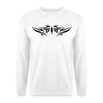 Large jagged Tribal Tattoo ornament. - Unisex Sweatshirt - white - Front