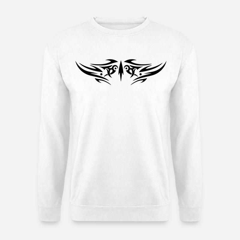 Zackiges Tribal Tattoo Ornament - Unisex Pullover - Weiß