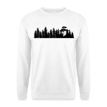 Waldlandschaft Silhouetten Design - Unisex Pullover - Weiß - Vorne