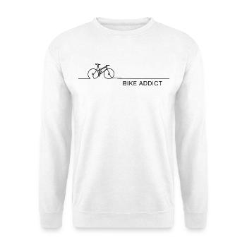 Accro au vélo – Diction cycliste avec un graphique en une ligne - Sweat-shirt Unisexe - blanc - Devant