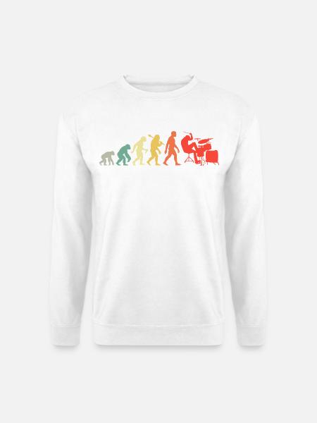 Retro Schlagzeuger Evolution Schlagzeug für Männer - Unisex Pullover - Weiß