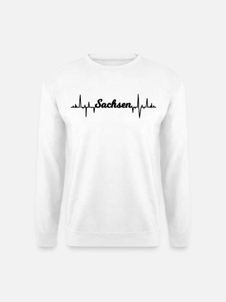 Herzschlag von Sachsen - Unisex Pullover - Weiß