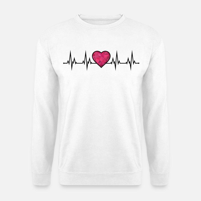 Herzschlag EKG  - Unisex Pullover - Weiß