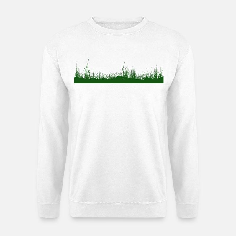 Gras Boden Wiese Graswiese - Unisex Pullover - Weiß