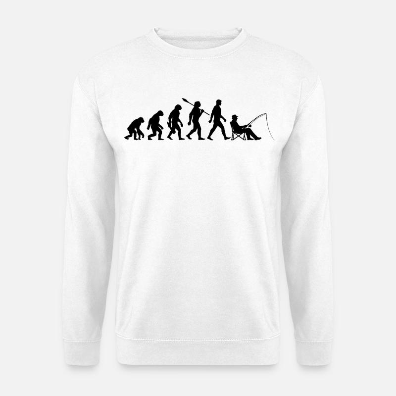 Evolution - Fishing, Angler Gift - Unisex Sweatshirt - white