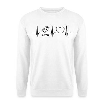 EKG Kurve - Herzkurve - Baby 2026 - Schwanger - Unisex Pullover - Weiß - Vorne