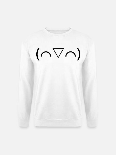 Laughing Emote (⌒▽⌒) Cheerful Kaomoji - Unisex Sweatshirt - white