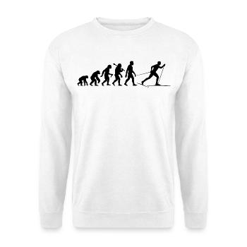 Langlauf Evolution Skilanglauf Für Ski Langläufer - Unisex Pullover - Weiß - Vorne - Alina (178cm) & Michal (187cm)