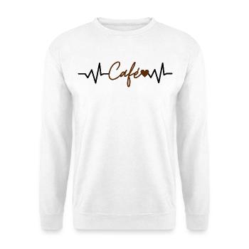 Amoureux du café - Electrocardiogramme - Coeur - Sweat-shirt Unisexe - blanc - Devant