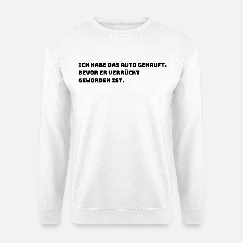 Lustiger E-Auto Aufkleber - Unisex Pullover - Weiß