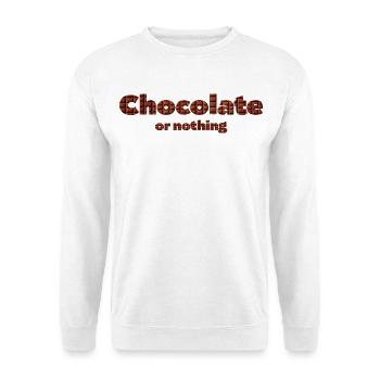 Motif chocolat avec effet 3D - Sweat-shirt Unisexe - blanc - Devant