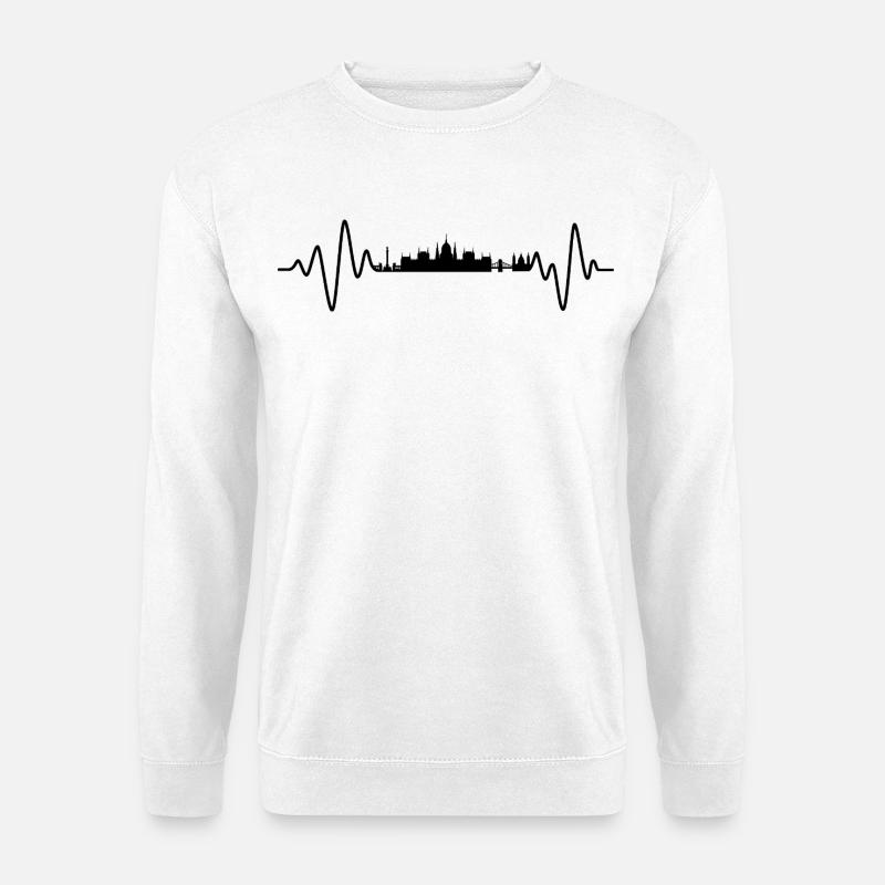 Budapest Herzschlag Skyline - Unisex Pullover - Weiß