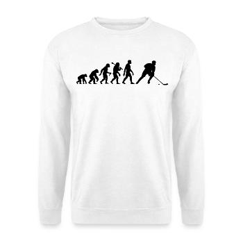 Eishockey Evolution Für Eishockey Spieler - Unisex Pullover - Weiß - Vorne - Alina (178cm) & Michal (187cm)