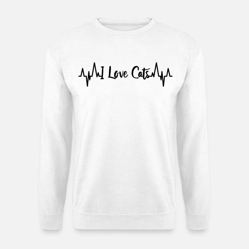 I Love Cats Heart Palpitations - Unisex Sweatshirt - white