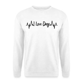 I Love Dogs Heartbeat - Unisex Sweatshirt - white - Front