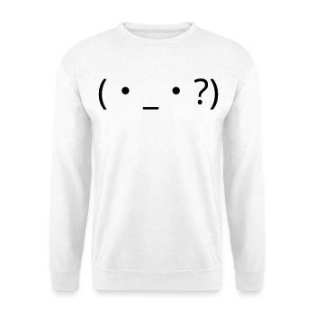Verwirrtes Emote (・_・?) Fragezeichen - Unisex Pullover - Weiß - Vorne