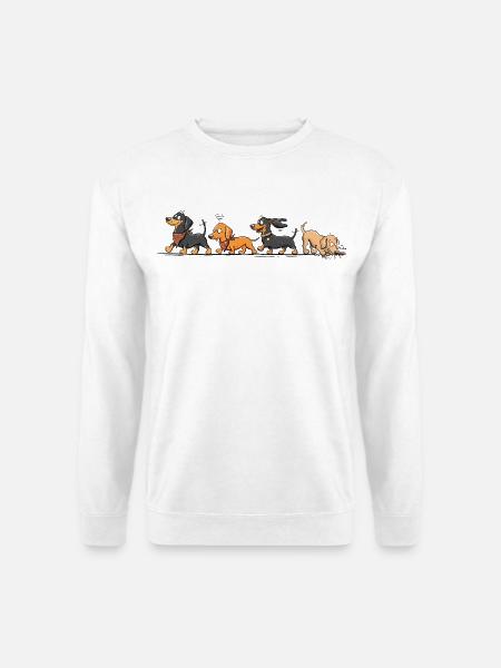 Vier freche Dackel Dachshunde Liebhaber Hunde - Unisex Pullover - Weiß