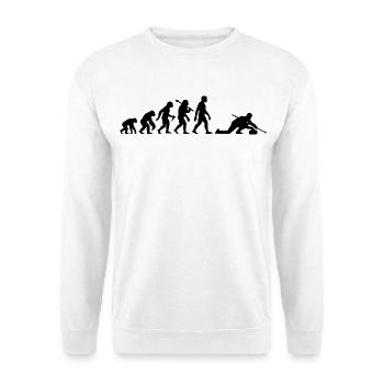 Curling Evolution Für Curler Curlingspieler - Unisex Pullover - Weiß - Vorne - Alina (178cm) & Michal (187cm)