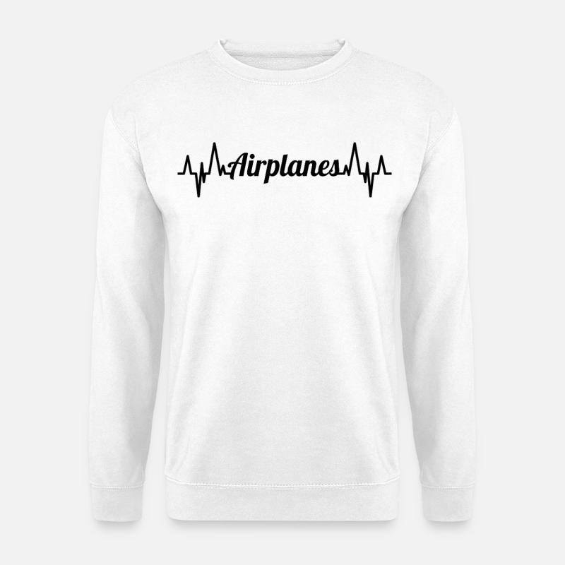 Flugzeug Herzlinie - Unisex Pullover - Weiß