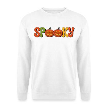 Spooky Kürbis Schriftzug - Unisex Pullover - Weiß - Vorne